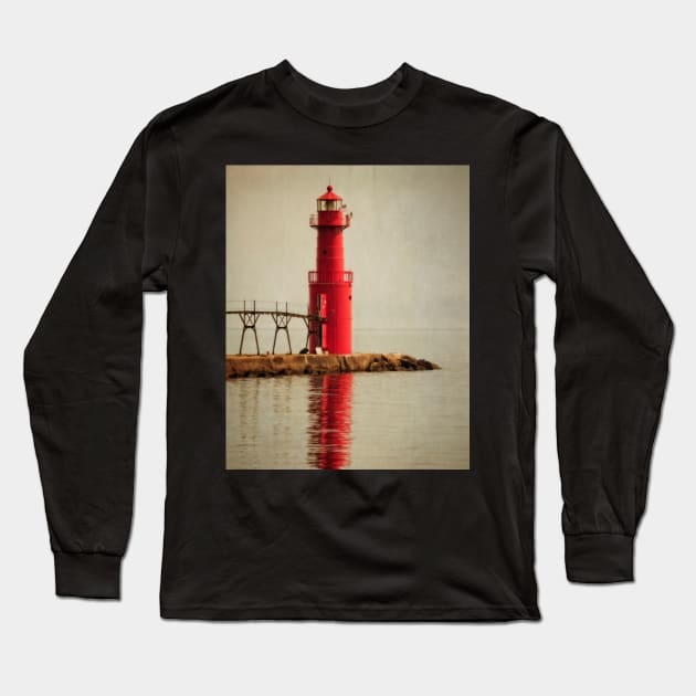 The Red Lighthouse Long Sleeve T-Shirt by machare